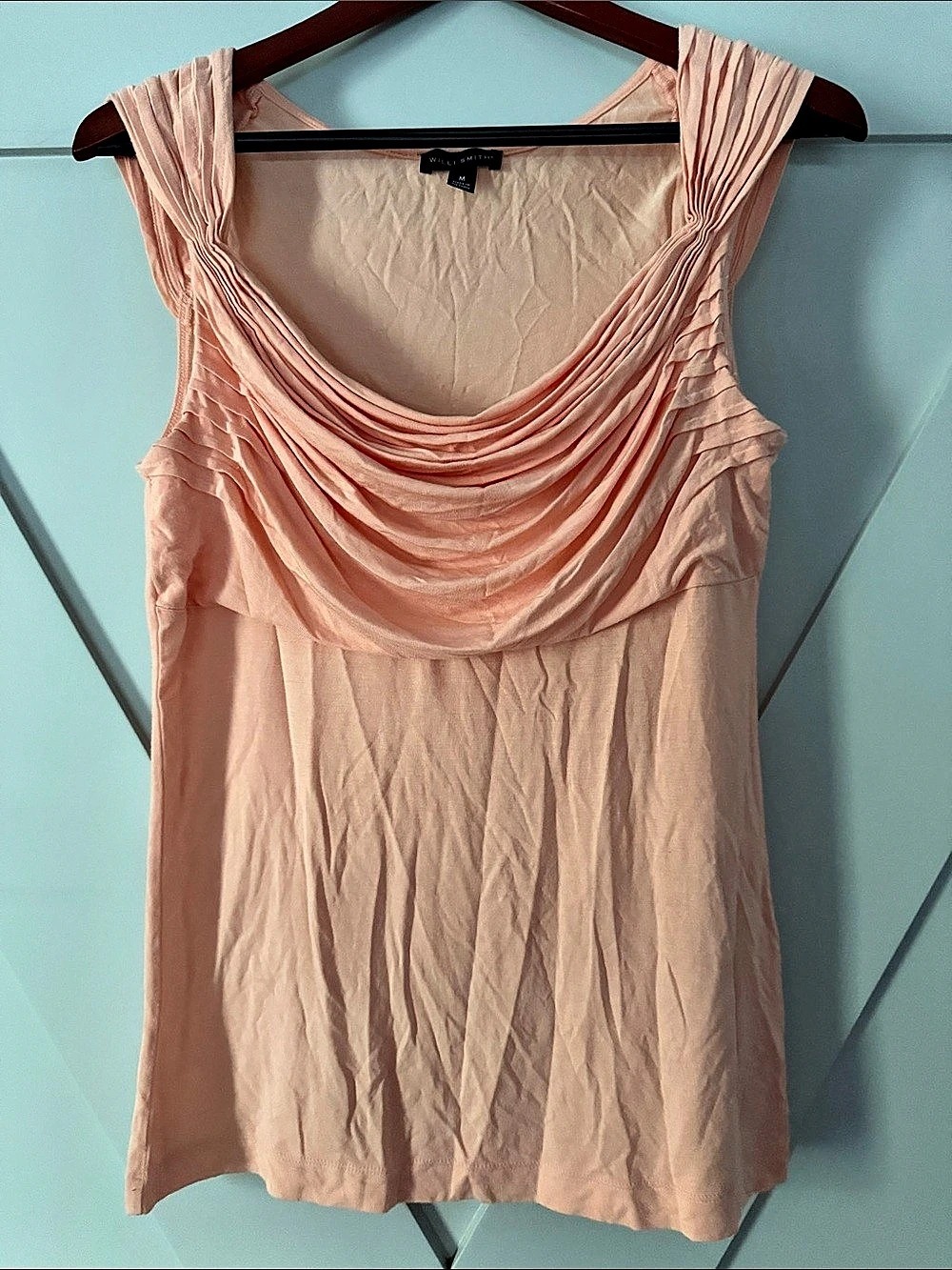 Willi Smith Draped Tank Top in Peach Size Medium Like New